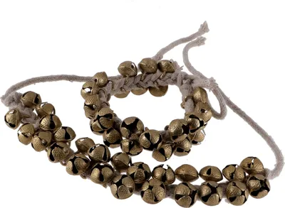 Produktbild von Indische Ghungroo, ein Paar Fußglöckchen, Armglöckchen, Tanzschelle, Armband, Gold, Messing, Fußketten & Bauchketten