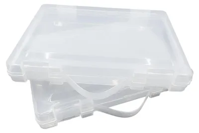 Productafbeelding van Omgoods - 2-Pack Transparante Plastic File Box - Draagbare Archiefdoos