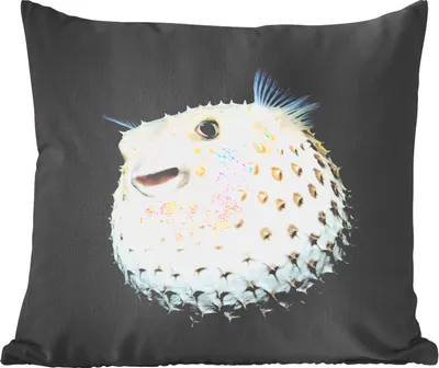 Produktbild von MuchoWow® Zierkissen Sofakissen Wohnzimmer Dekokissen 40x40 cm Fische - Meerestiere - Porträt - Foto Kissen - Schlafzimmer Dekoration