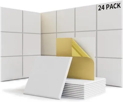 Produktbild von Famanu Akustikpaneele 24 Stück selbstklebend - 30x30x1 cm