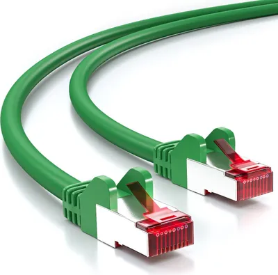 Produktbild von deleyCON 20m CAT6 Patchkabel S/FTP PIMF Schirmung CAT-6 RJ45 Netzwerkkabel Ethernetkabel LAN DSL Switch Router Modem Access Point Patchfelder - Grün