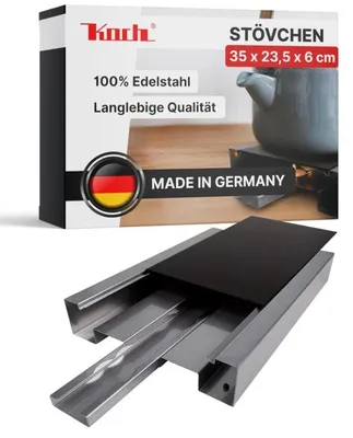 Produktbild von KOCH #00 Hochwertiges Edelstahl Rechaud/Stövchen mit Wärmeplatte + flexiblem Teelichtauszug -   GERMANY