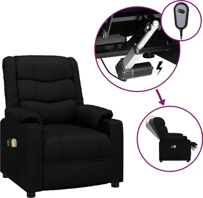 Produktbild von vidaXL Massagesessel Elektrisch Schwarz Kunstleder