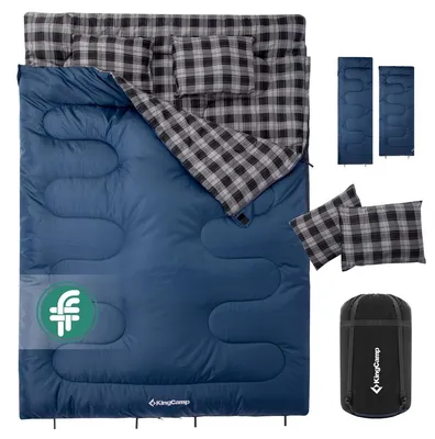 Immagine prodotto di Sacco a pelo doppio per 2 persone - Sacco invernale - 220 x 150 cm - 4 kg