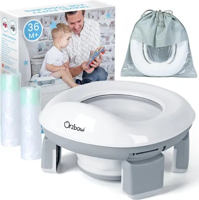 Image de Orzbow Siège de toilette pour enfants Pot portable En route Sac Aide au voyage pliable