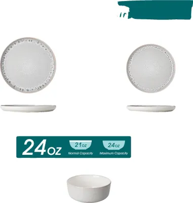 Produktbild von Geschirrset, 18-teilig, einzigartiges Glasurdesign, 18 Stück