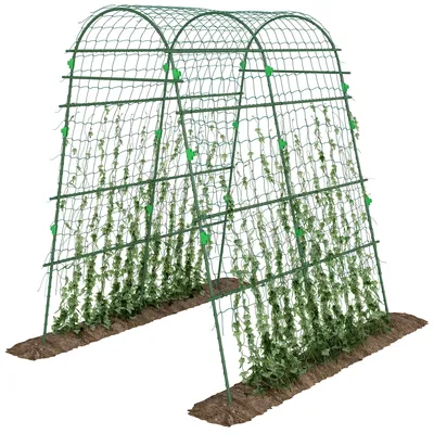 Produktbild von Rankbogen groß – Gartenbogen Metall mit Vogelschutznetz, 144 x 167 x 206 cm