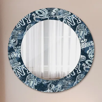 Produktbild von Spiegel - Mirror zum Wandspiegel Schlafzimmer – Schminkspiegel- NY Collage- Ø60cm