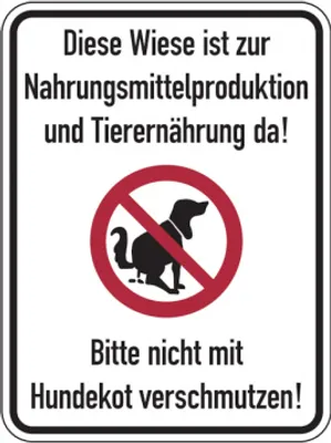 Produktbild von Dreifke® Hinweisschild, Wiese zur Nahrungsmittelproduktion, 400 x 300 mm, Alu...
