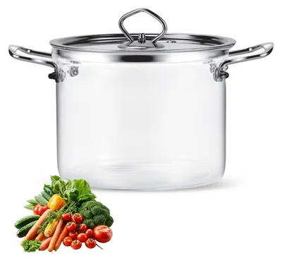 Productafbeelding van Hittebestendige Glazen Kookpot met Deksel, 2.5L