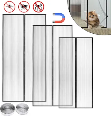 Image de SWANEW Moustiquaire de porte Moustiquaire de porte Moustiquaire de porte Rideau magnétique Porte de balcon Moustiquaire avec fermeture magnétique 100x220cm