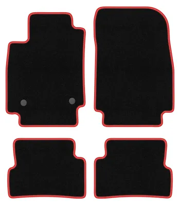 Image de Tapis de sol en moquette pour Renault Captur 2013-2019 (SUV) – jeu 4 pièces, noir/rouge, sur mesure – Wielganizator CARLUX