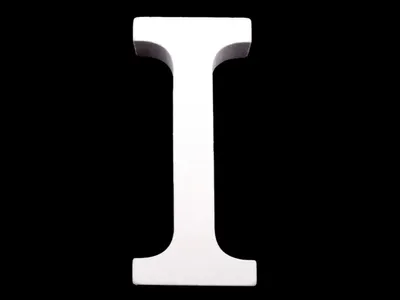 Produktbild von 3D Holzbuchstabe 8 cm, weiß, Buchstaben & Zeichen:I