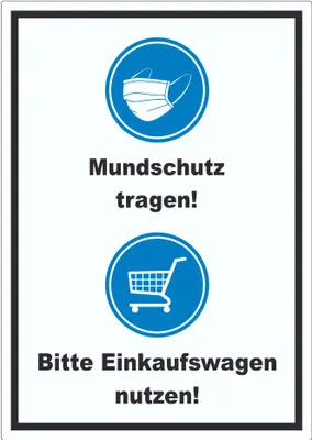 Produktbild von Mundschutz Einkaufswagen Aufkleber A0 (841x1189mm)