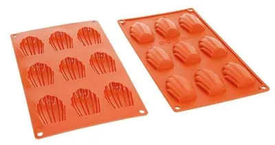 Silikon-Backform für 9 Madeleines, 6,8 x 4,5 x 1,7 cm