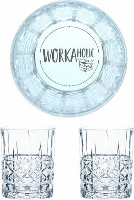 Immagine prodotto di Nachtmann bicchiere da whisky con incisione Workaholic, set di bicchieri da whisky, incisione, regalo, bicchiere di cristallo, 345 ml, set da 2