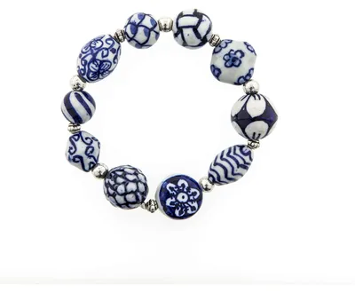 Image de Heinen Delfts Blauw – Bracelet Delft Bleu – Céramique – Élastique