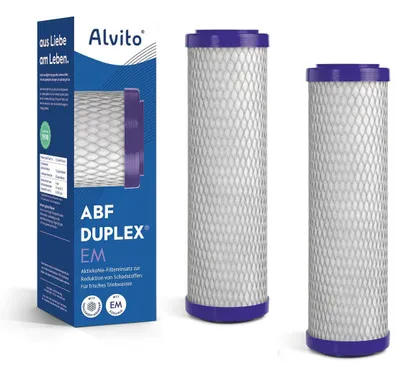 Produktbild von 2x Alvito ABF Duplex EM Aktivkohle mit Hohlfasermembran + EM-Keramik
