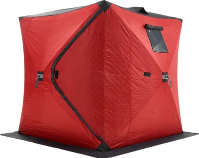 Zdjęcie produktu dla SucceBuy Przenośne schronienie lodowe dla 3-4 osób, 180 x 180 cm, 3,2 m², izolowane, czerwone