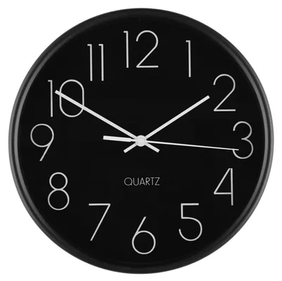 Obrázek produktu pro Jednoduché nástěnné hodiny, Ø 25 cm, černé