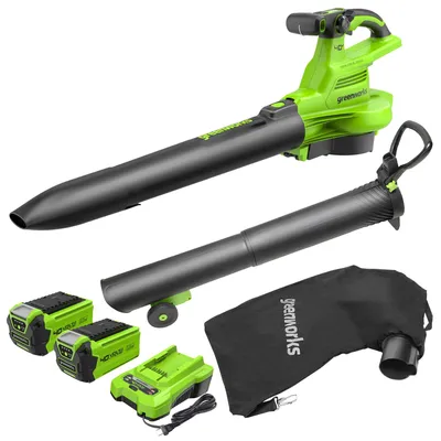 Produktbild von Greenworks 40V Akku Laubsauger/Laubbläser mit bürstenlosem Motor, 370 km/h, 14.1