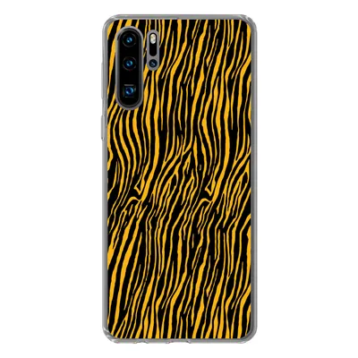 Produktbild von MuchoWow® Handyhülle Schutzhülle Hülle für Huawei P30 Pro Tigerdruck - Schwarz - Orange Silikon Softcase Handy Hülle - Schutzdeckel