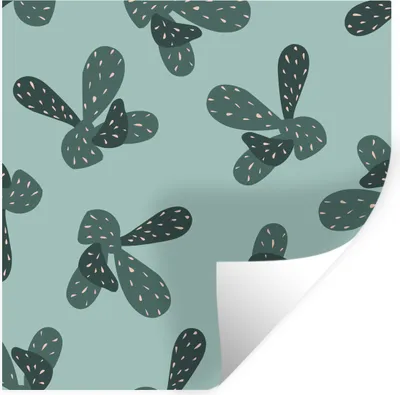 Produktbild von MuchoWow® Wandtattoo Wandsticker Wandaufkleber Sommer - Pflanzen - Pastell 100x100 cm Selbstklebend und Repositionierbar - Wierderverwendbar - Selbstklebend