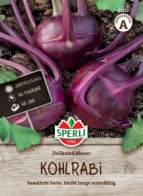 Produktbild von SPERLI Kohlrabisamen Delikateß blauer Brassica oleracea 60 Pflanzen