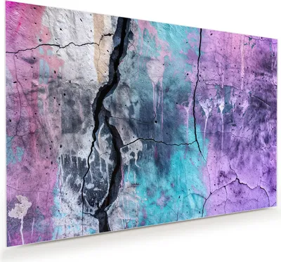 Produktbild von Glasbild 75x50cm in XXL für Wohnzimmer, Schlafzimmer Motiv Graffiti Wand Kunst