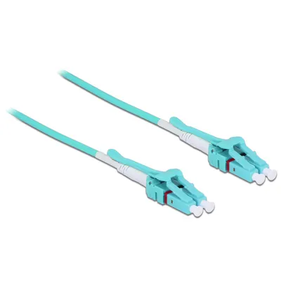 Produktbild von Delock - Netzwerkkabel - LC Multi-Mode (M) zu LC Multi-Mode (M) - 3 m - Glasfaser - 50/125 Mikrometer - OM3 - halogenfrei, Uniboot - Aquamarin