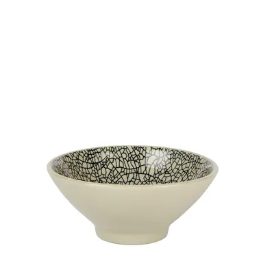 Zdjęcie produktu dla Lambert Kaori miska do zanurzania czarna/biała craquelure wys. 4,1 cm gł. 10 cm kamionka 20485