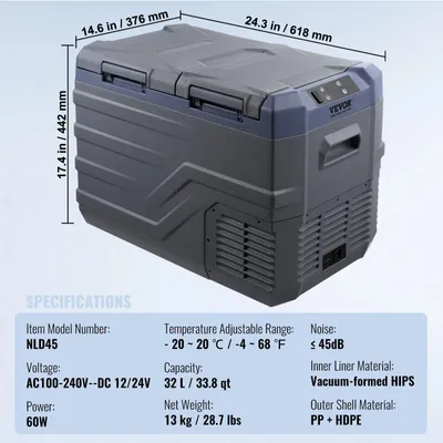 Image de Glacière de voiture portable - Glacière mobile - Glacière à compresseur - Glacière électrique - 32 litres
