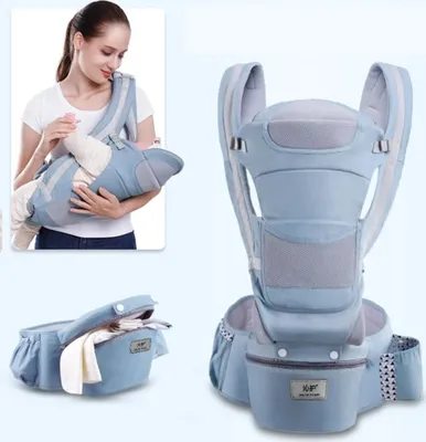 Produktbild von Bauchtragen 0-48M Ergonomische Babytrage 15 Mit Way Infant Baby Hipseat Carrier Vorderseite mit Blick auf Ergonomic Kangaroo Baby Wrap Sling Travel,hellgrün