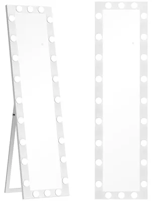 Produktbild von LED-Spiegel 150x40 cm mit 24 Lampen und 3 Lichtfarben | Farbe: Weiß | Abmessungen: 40x4x150 cm