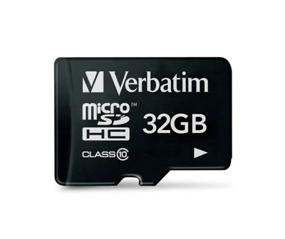 Produktbild von Verbatim 32GB Micro SDHC, 32768 MB, Micro Secure Digital High-Capacity (MicroSDHC), 10 MB/s, Blase
