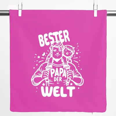Produktbild von Huuraa Kissenbezug Bester Papa der Welt 40x40cm Fuchsia Baumwolle Dekokissenbezug Geschenkidee