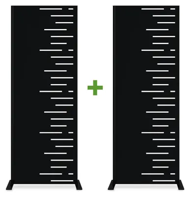 Produktbild von Set mit 2 Dekorplatten ARLBERG Schwarz H.160cm rechte Seite Muster