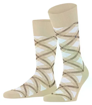 Produktbild von Burlington Herren Socken Tartan M So Baumwolle gemustert 1 Paar, Beige Cream 401