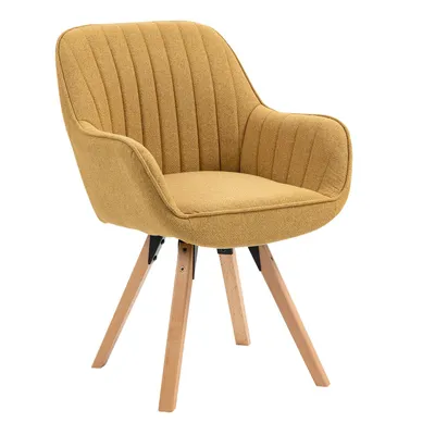 Produktbild von Meubles Cosy Bequeme Esszimmerstühle aus gelbe Stoff mit 360° Drehfunktion - CARSON
