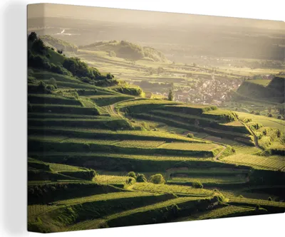 Produktbild von OneMillionCanvasses® - Leinwandbilder - 140x90 cm, Blick auf einen Sonnenuntergang, Wandbilder Kunstdruck Wanddekoration - Foto auf Leinwand - Gemälde auf Holzrahmen