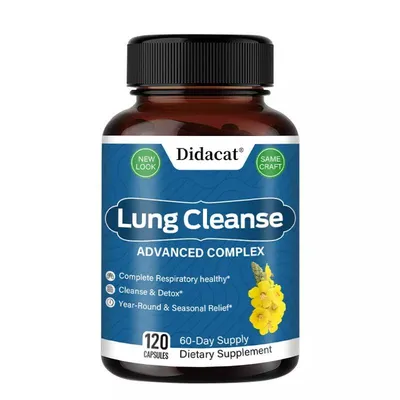 Image de Lung Cleanse Advanced Complex (120 capsules) Complément alimentaire, désintoxication, santé pulmonaire et respiratoire
