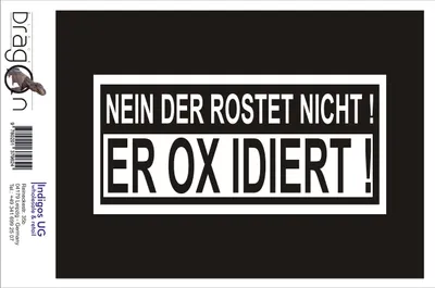 Produktbild von Aufkleber / Autoaufkleber - JDM / Die cut / Auto / OEM - Nein der rostet nicht - 210X100mm schwarz - Heckscheibe / Heckscheibenaufkleber