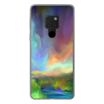 Produktbild von MuchoWow® Handyhülle Schutzhülle Hülle für Huawei P40 Lite Landschaft - Aquarell - Himmel Silikon Softcase Handy Hülle - Handy