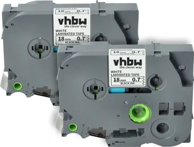 Produktbild von vhbw 2x Schriftband-Kassette Ersatz für Brother TZE-241, TZ-241 für Etiketten-Drucker 8m x 18mm Schwarz auf Weiß