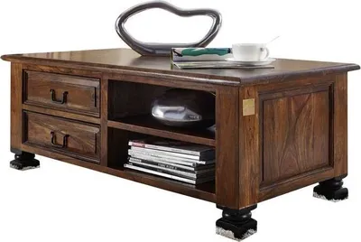 Produktbild von MASSIVMOEBEL24.DE Couchtisch Sheesham 115x60x45 braun lackiert NEW BOSTON #204