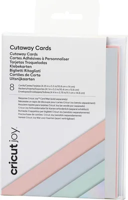 Zdjęcie produktu dla Cricut Joy Cutaway Cards, Papier, Niebieski, Różowy, 8 szt., Cricut, Joy, Pudełko