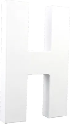 Produktbild von Décopatch 3x Weißes Pappmaché, Buchstabe H, 20,5cm - Weiß AC707C