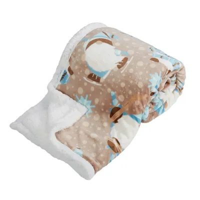 Produktbild von Home Elements Mikroflanell-Decke mit Lamm, Muster Elfen, hellbraun