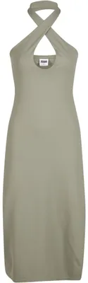 Image de Dámské šaty Urban Classics Ladies Crossed Neckholder Dress paleolive - L
