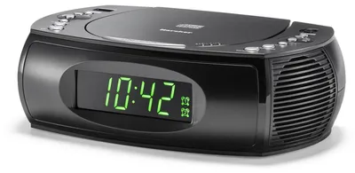 Produktbild von Karcher UR 1308 - Radiowecker mit CD-Player und Radio (UKW), Wecker mit zwei einstellbaren Weckzeiten, Sleep Timer, dimmbares Display, Uhrenradio, USB-Ladefunktion, schwarzes